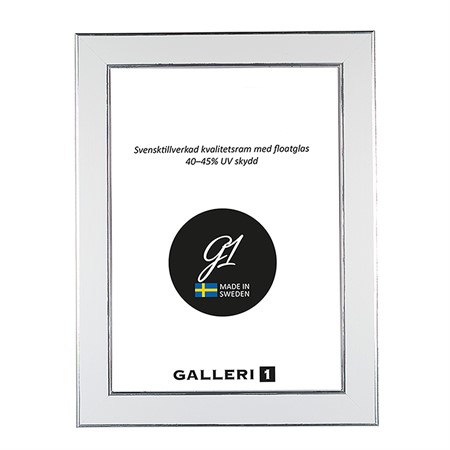 Galleri1 24A vit/silver 13 x 18 cm