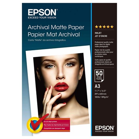 Epson A3 Archival Matt 50-pack