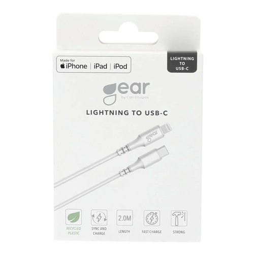 Gear Kabel USB-C till Lightning PD 2m