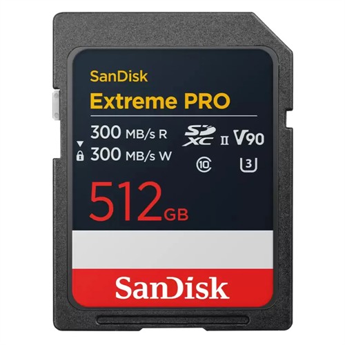 SanDisk SDXC Extreme Pro 512GB UHS-II 300 MB/s V90